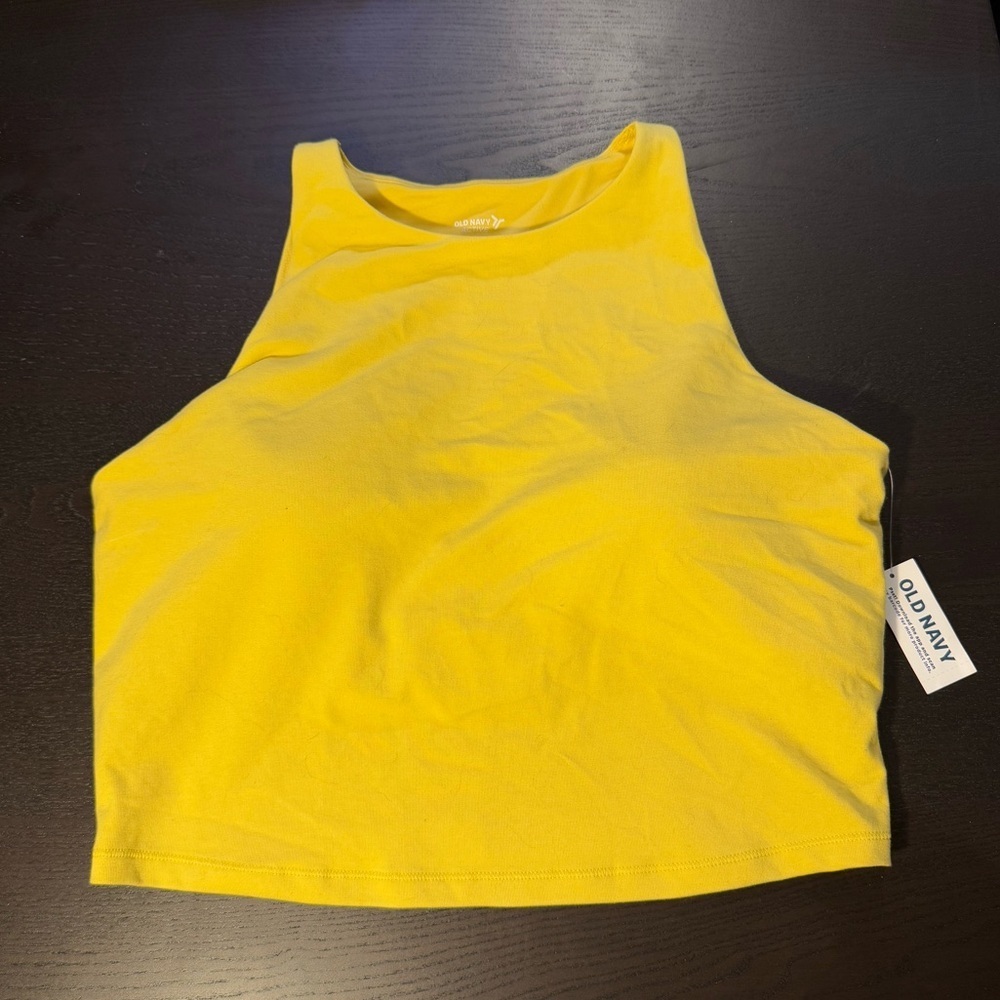 Old Navy Vibrant Yellow Active Crop Top size L